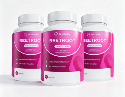 Rosabella Organic Beet Root Capsules – Non-GMO Beet Root Powder for Daily Wellness